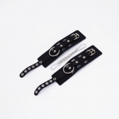 Черные кожаные наручники Sex - Crazy Handmade - купить с доставкой в Волгограде