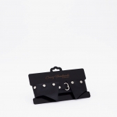 Черный однослойный кожаный ошейник с имитацией воротничка - Crazy Handmade - купить с доставкой в Волгограде