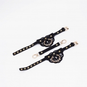 Черные оковы с золотистой фурнитурой - Crazy Handmade - купить с доставкой в Волгограде