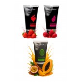 Набор из 3 съедобных лубрикантов JUJU (клубника, малина, тропические фрукты) - JuJu - купить с доставкой в Волгограде