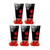 Набор из 5 съедобных лубрикантов JUJU со вкусом клубники - JuJu - купить с доставкой в Волгограде