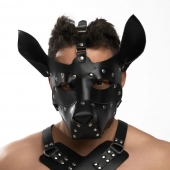 Черная кожаная маска «Собака» - Crazy Handmade - купить с доставкой в Волгограде