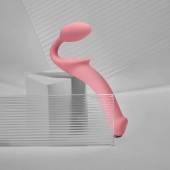 Розовый безремневой страпон Strap-on-me Semi-Realistic Bendable Strap-On size S - Strap-on-me - купить с доставкой в Волгограде