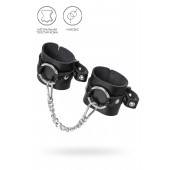 Черные наручники из толстой натуральной кожи с люверсами - Pecado - купить с доставкой в Волгограде