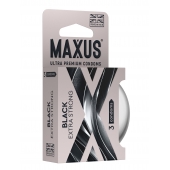 Черные утолщенные презервативы MAXUS Extra Strong с железным кейсом - 3 шт. - Maxus - купить с доставкой в Волгограде