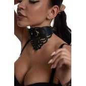 Фигурный чокер с узорами и золотистой фурнитурой - Crazy Handmade - купить с доставкой в Волгограде