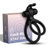 Черное эрекционное виброкольцо с подхватом мошонки Stay Hard - Boys of Toys - в Волгограде купить с доставкой
