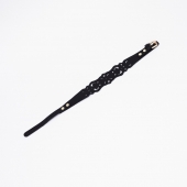 Черный ажурный чокер с золотистой фурнитурой - Crazy Handmade - купить с доставкой в Волгограде