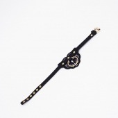 Черный чокер с клепками и золотистой фурнитурой - Crazy Handmade - купить с доставкой в Волгограде