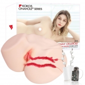 Мастурбатор-полуторс с двойным слоем материала и вибрацией Jenny Onahole Real Vagina - KOKOS - в Волгограде купить с доставкой