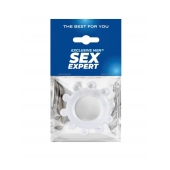 Прозрачное эрекционное кольцо со стимулирующими шариками - Sex Expert - в Волгограде купить с доставкой
