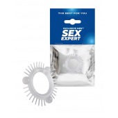 Эластичное эрекционное кольцо с 3 шариками и шипами - Sex Expert - в Волгограде купить с доставкой