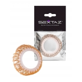 Эрекционное кольцо с бежевыми «ресничками» - Sextaz - в Волгограде купить с доставкой