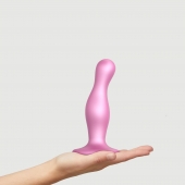 Розовая насадка Strap-On-Me Dildo Plug Curvy size M - Strap-on-me - купить с доставкой в Волгограде