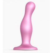 Розовая насадка Strap-On-Me Dildo Plug Curvy size M - Strap-on-me - купить с доставкой в Волгограде