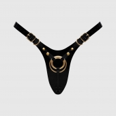 Черный пояс для фиксации насадок Strap-On-Me Leatherette Harness Fabulous - Strap-on-me - купить с доставкой в Волгограде