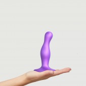 Фиолетовая насадка Strap-On-Me Dildo Plug Curvy size S - Strap-on-me - купить с доставкой в Волгограде