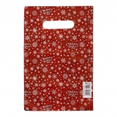 Красный подарочный новогодний пакет с вырубной ручкой (20х30 см) - Сима-Ленд - купить с доставкой в Волгограде