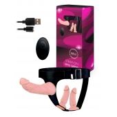 Женский страпон с 3 насадками и вибрацией - Erowoman-Eroman - купить с доставкой в Волгограде