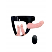 Женский страпон с 3 насадками и вибрацией - Erowoman-Eroman - купить с доставкой в Волгограде