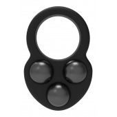 Черное эрекционное кольцо с утяжелителями - Dream Toys - в Волгограде купить с доставкой