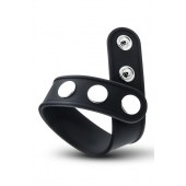 Черное эрекционное кольцо на кнопках - Blush Novelties - в Волгограде купить с доставкой