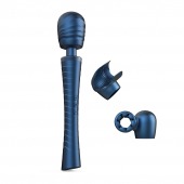 Синий вибромассажёр с насадками Man.wand Edgy - Manwan - в Волгограде купить с доставкой