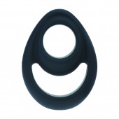 Черное эрекционное кольцо Double Ergo Silicone Cockring - Shots Media BV - в Волгограде купить с доставкой