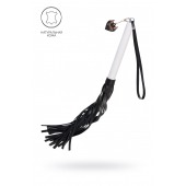 Плеть с белой рукоятью и чёрными хлыстами - 50 см. - Pecado - купить с доставкой в Волгограде