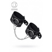 Черные оковы из толстой кожи с люверсами - Pecado - купить с доставкой в Волгограде