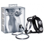 Подхват для мошонки с 3 съемными эрекционными кольцами Leder-Riemen - Orion - в Волгограде купить с доставкой