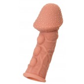 Насадка на фаллос с пузыриками, венками и ребристостью - 14,7 см. - KOKOS - в Волгограде купить с доставкой