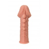 Насадка на фаллос с пузыриками, венками и ребристостью - 14,7 см. - KOKOS - в Волгограде купить с доставкой