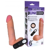 Фаллическая насадка Харнесс UNICOCK 6  с вибрацией - 18 см. - LOVETOY (А-Полимер) - купить с доставкой в Волгограде
