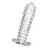 Гелевая прозрачная насадка c шипами - 12 см. - Toyfa Basic - в Волгограде купить с доставкой