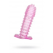 Гелевая розовая насадка с шипами - 12 см. - Toyfa Basic - в Волгограде купить с доставкой
