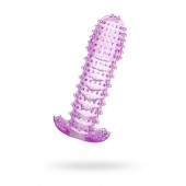 Гелевая фиолетовая насадка с шипами - 12 см. - Toyfa Basic - в Волгограде купить с доставкой