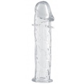 Гладкая прозрачная насадка с усиками под головкой - 12,5 см. - Toyfa Basic - в Волгограде купить с доставкой