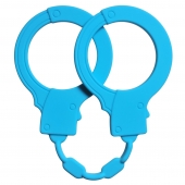 Голубые силиконовые наручники Stretchy Cuffs Turquoise - Lola Games - купить с доставкой в Волгограде