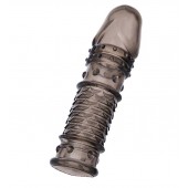 Дымчатая закрытая насадка ToyFa XLover с чешуйками и пупырышками - 13,5 см. - ToyFa - в Волгограде купить с доставкой