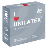 Презервативы с рёбрами Unilatex Ribbed - 3 шт. - Unilatex - купить с доставкой в Волгограде