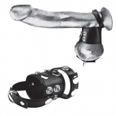 Утяжка на пенис и мошонку Cock Ring With 1.5  Ball Stretcher And Optional Weight Ring - BlueLine - купить с доставкой в Волгограде
