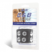 Ремень на член и мошонку 1.5  Cock Ring With Ball Strap - BlueLine - купить с доставкой в Волгограде