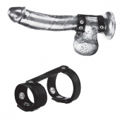 Утяжка на пенис с клёпками Duo Snap Cock And Ball Ring - BlueLine - купить с доставкой в Волгограде