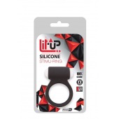 Чёрное эрекционное виброкольцо LIT-UP SILICONE STIMU RING 3 BLACK - Dream Toys - в Волгограде купить с доставкой