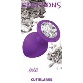 Большая фиолетовая анальная пробка Emotions Cutie Large с прозрачным кристаллом - 10 см. - Lola Games - купить с доставкой в Волгограде