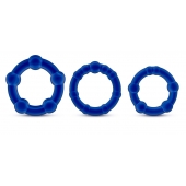 Набор из 3 синих эрекционных колец Stay Hard Beaded Cockrings - Blush Novelties - в Волгограде купить с доставкой
