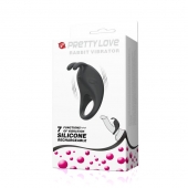 Чёрное эрекционное кольцо с вибрацией Rabbit Vibrator - Baile - в Волгограде купить с доставкой