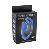Синее эрекционное кольцо с анальной пробкой Button Anal Plug - Lola Games - в Волгограде купить с доставкой