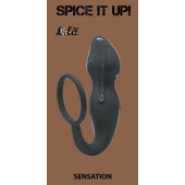 Серое эрекционное кольцо Sensation с анальным стимулятором - Lola Games - в Волгограде купить с доставкой